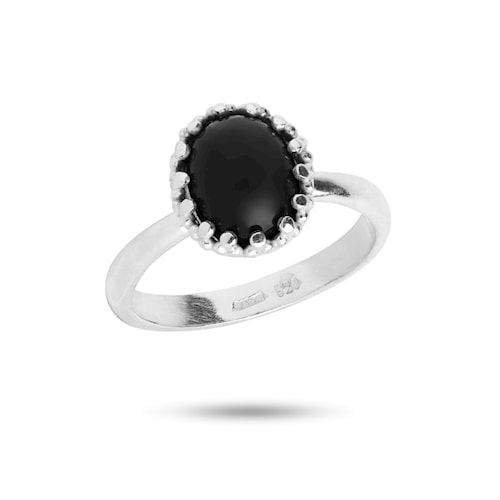 Lana ring with Black Agate - silver