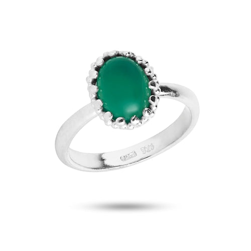 Lana ring with Green Agate - silver