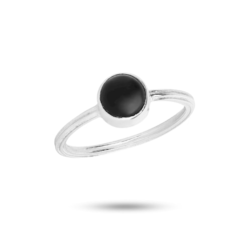 Archive ring with Black Agate - silver