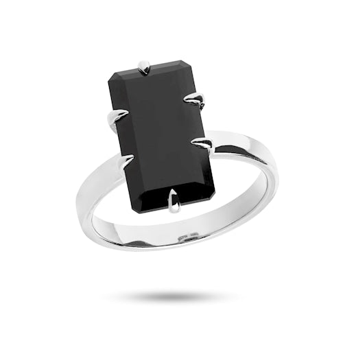 Courage ring with Black Agate - silver