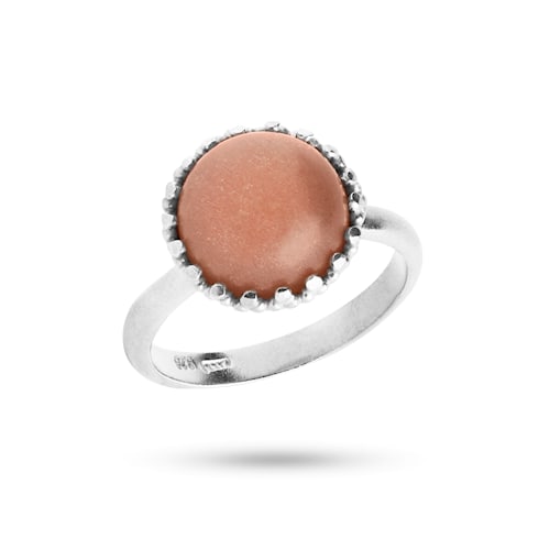 Aelia ring with Sand Moonstone - silver