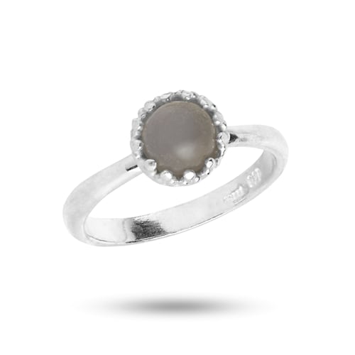 Zoë ring with Grey Moonstone - silver