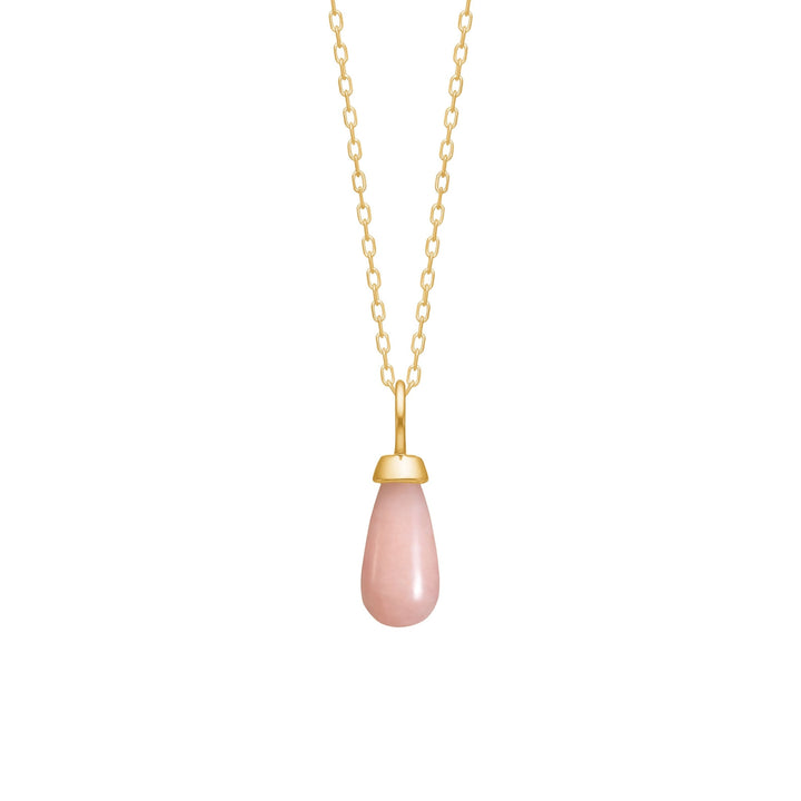 10-Karat Drop pendant with Pink Opal