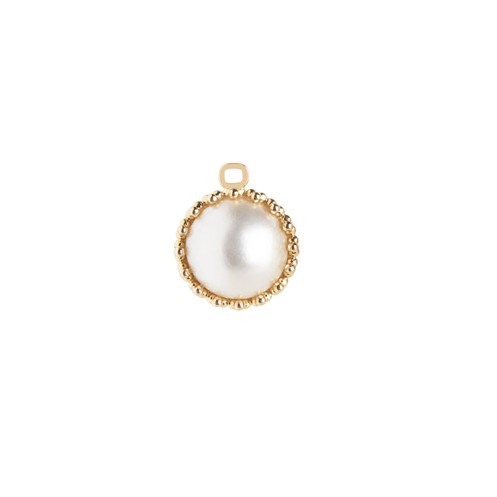 10-Karat Dome charm with White Mabe Pearl