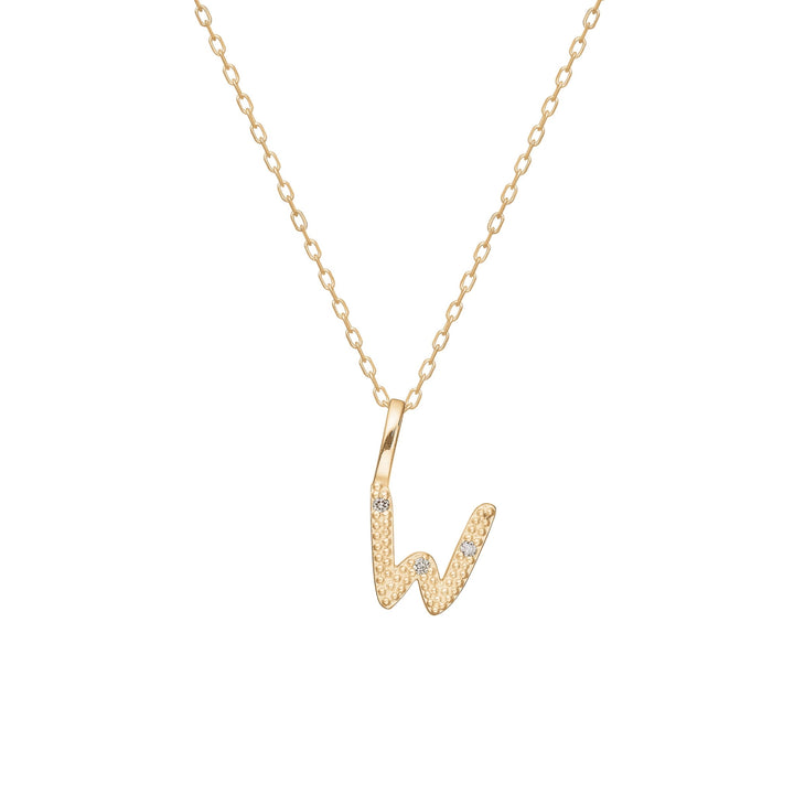 10-Karat Letter pendant with Champagne Diamond- W