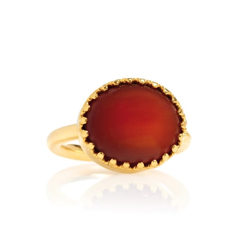Ceos ring with Carnelian - gold plated
