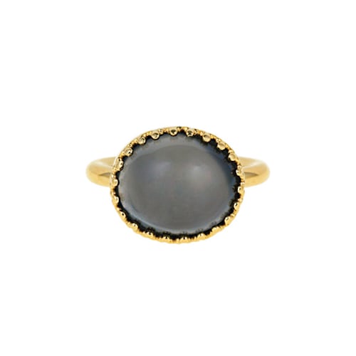 Ceos ring with Grey Moonstone - gold plated