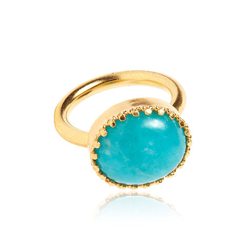 Ceos ring with Amazonite - gold plated