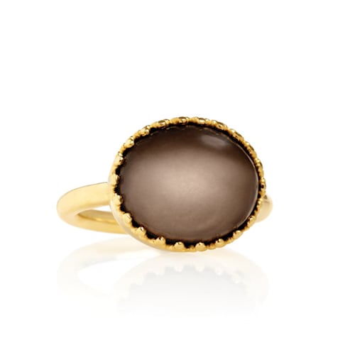 Gold plated ring with smokey Quartz*
