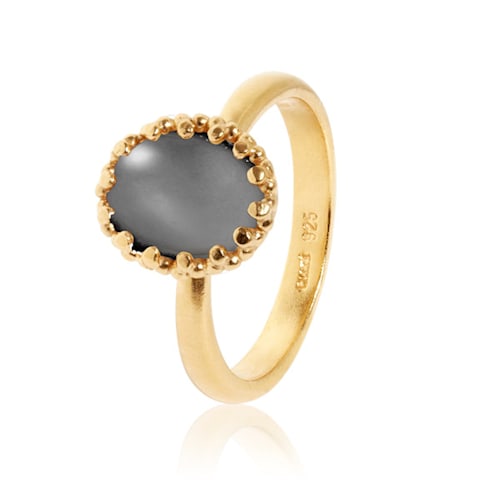 Lana ring with Grey Moonstone - gold plated