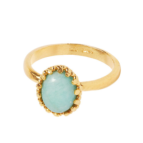 Lana ring with Amazonite - gold plated
