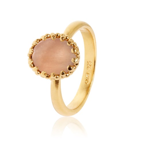 Lana ring with Sand Moonstone - gold plated