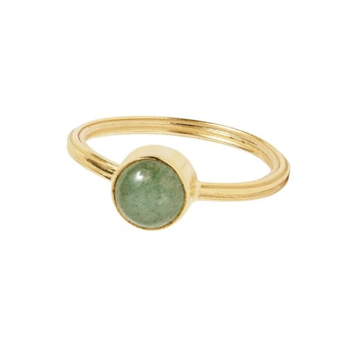 Archive ring with Aventurine - gold plated