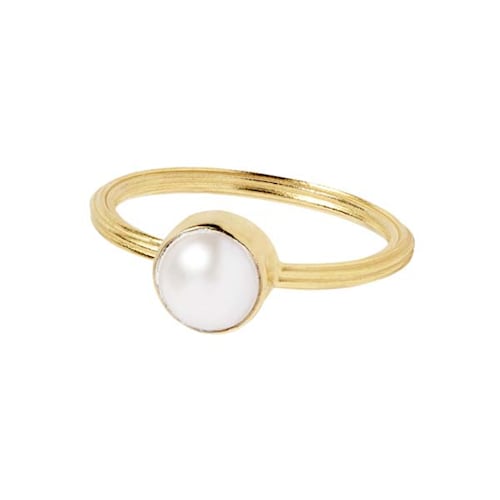 Archive ring with Pearl - gold plated