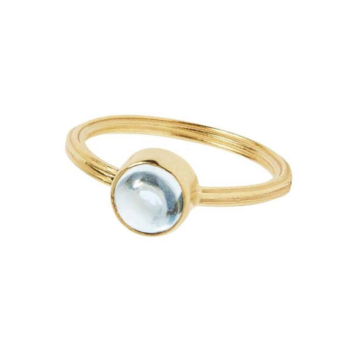 Archive ring with Blue Topaz - gold plated