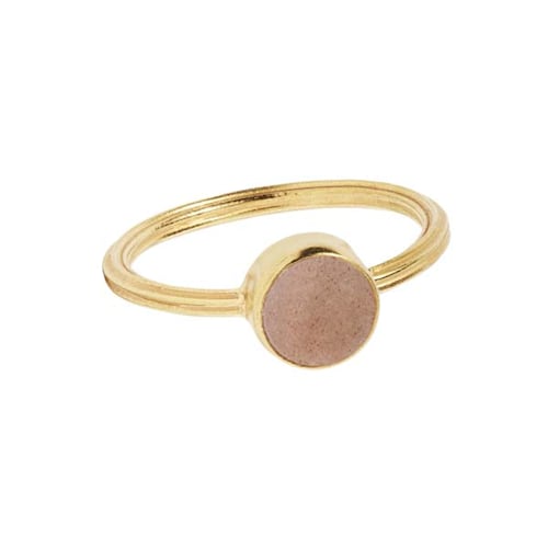 Archive ring with Sand Moonstone - gold plated