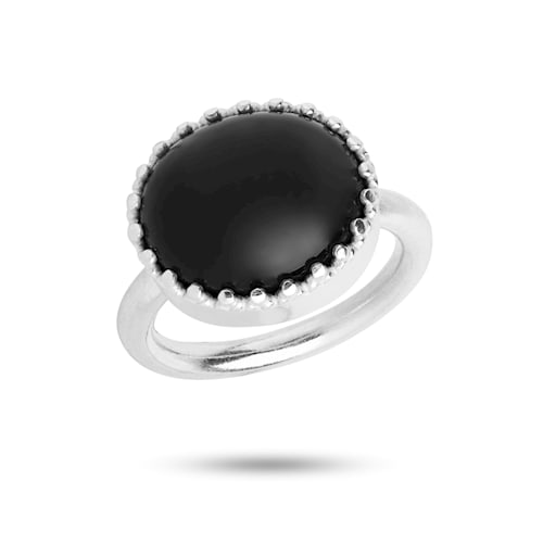 Ceos ring with Black Agate - silver